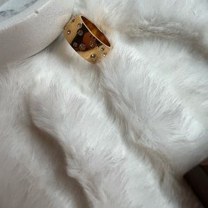 18k Gold Plated Studded Ring